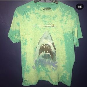Men’s T-Shirt Distressed and Bleached Jaws
